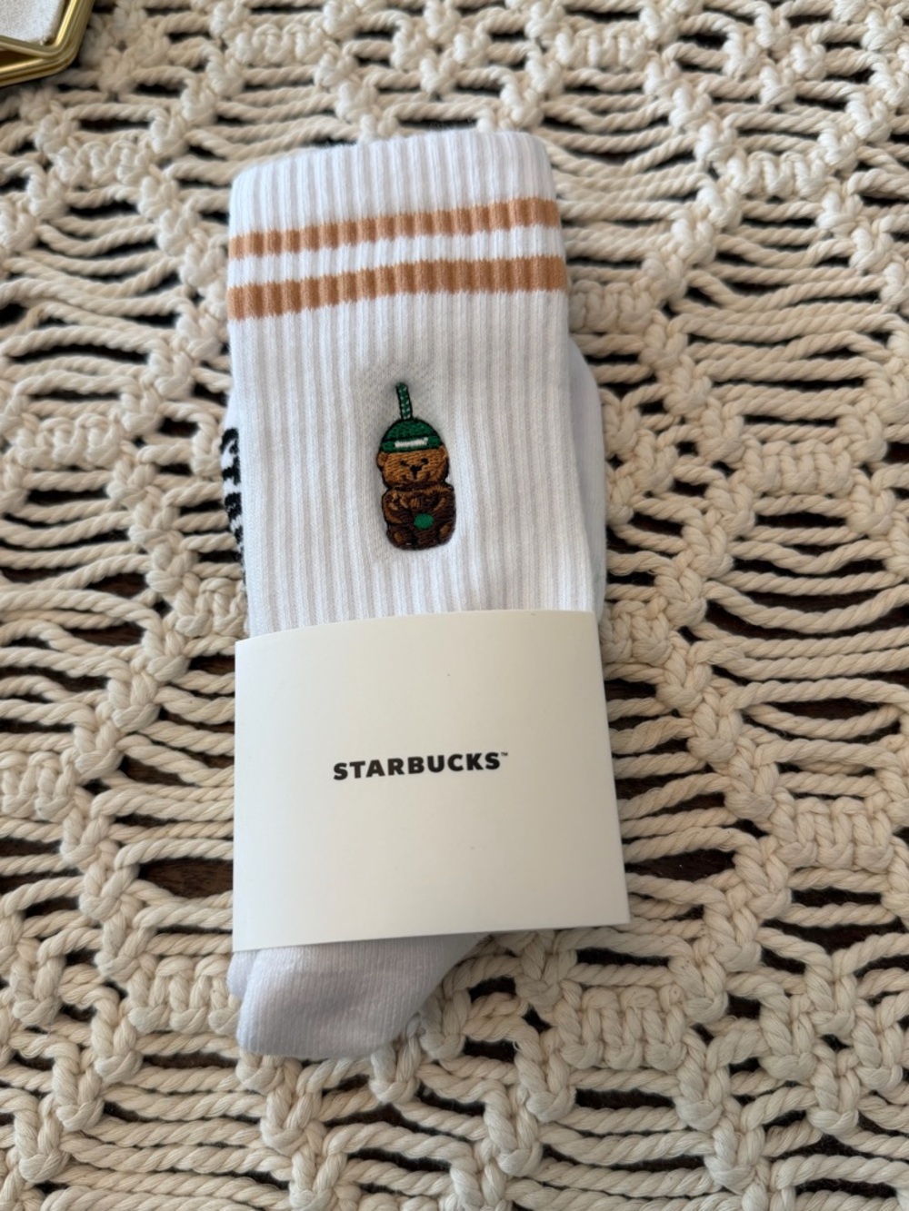 Starbucks Bearista Bear Crew Sock - Size Small/Medium - New